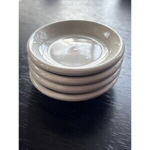 4 White Chunky Ironstone Porcelain Butter Pats Butterpats Marked iti